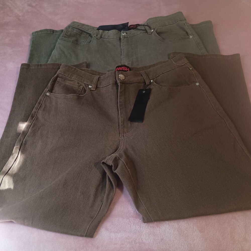 Lot Two Pants Jeans Mens RWSH Straight Leg Size 36x32